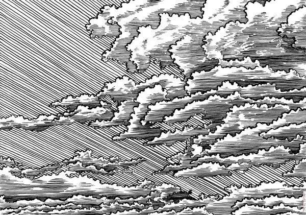 Облака гравюра