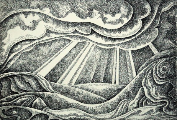 Облака гравюра