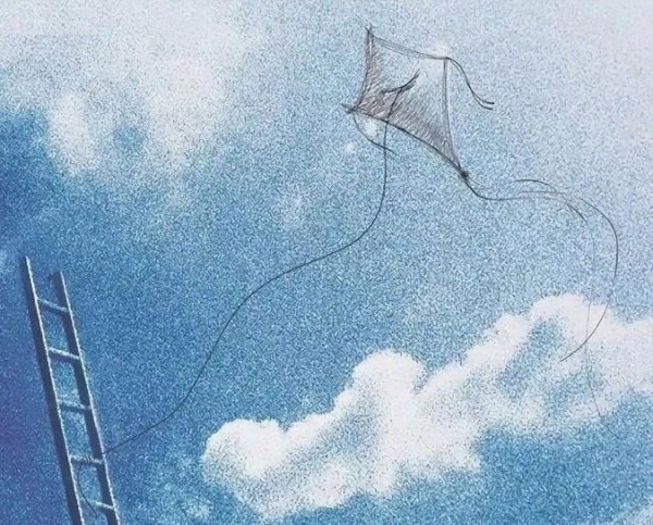 Воздушные змеи в небе иллюстрация