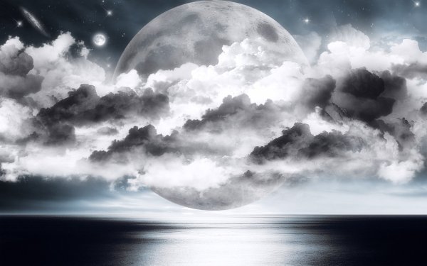 Луна в тучах