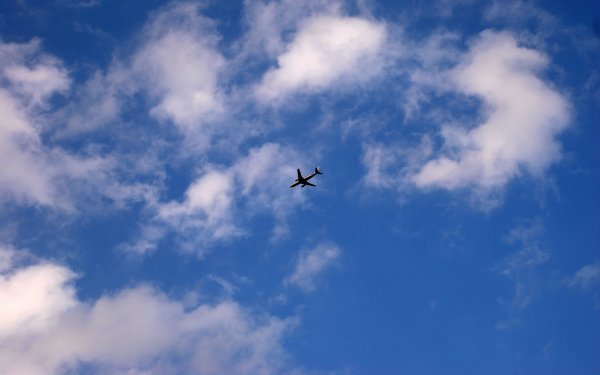 Самолет далеко в небе