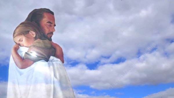 Иисус обнимает человека