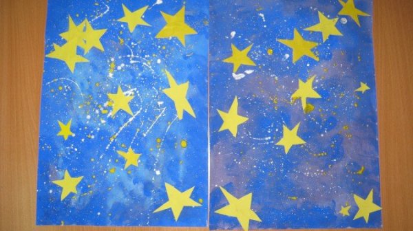 Рисование звездное небо в подготовительной группе