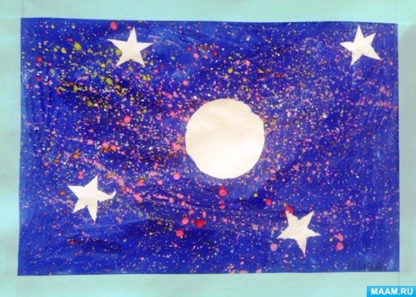 Рисование космос средняя группа