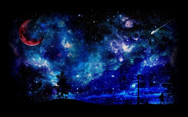 Ночное небо акварелью