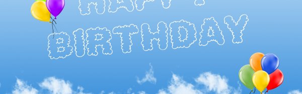 Надпись в небе с днем рождения