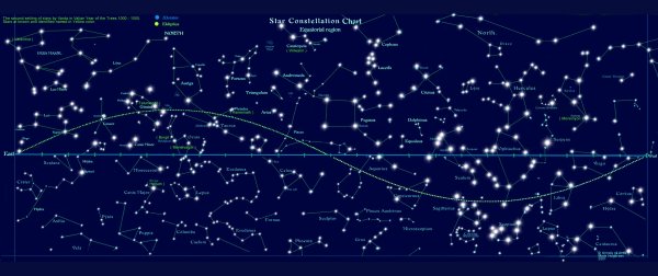 Контурная карта звездного неба созвездия