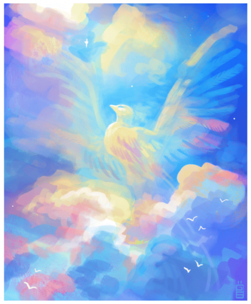 Птицы летящие в небе