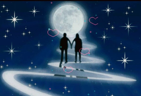 Парень и девушка под звездным небом