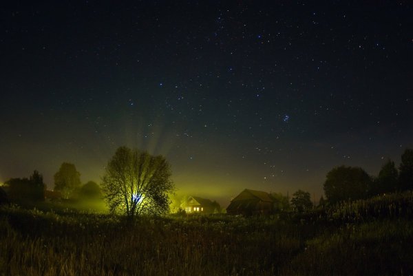 Ночная деревня летом