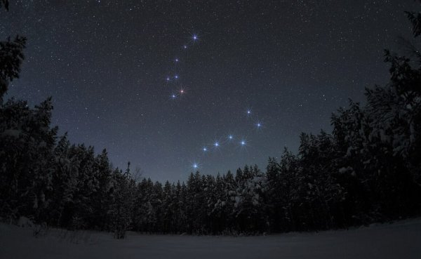 Созвездие большой медведицы и Полярная звезда