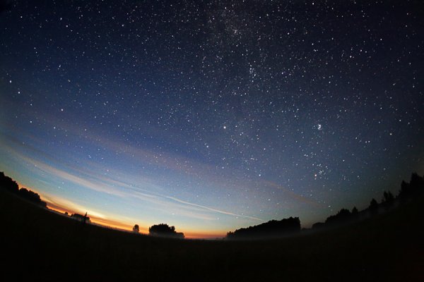 Полярная звезда малой и большой медведицы