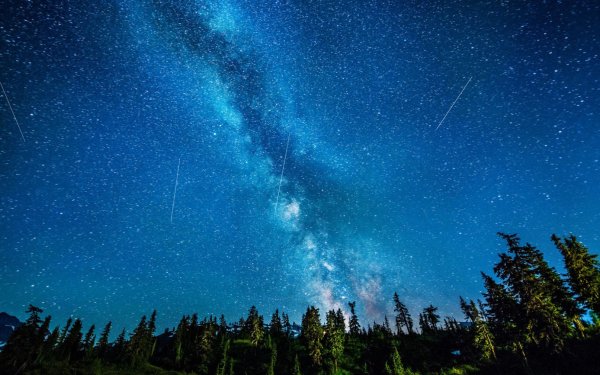 Ночь Млечный путь Северное сияние