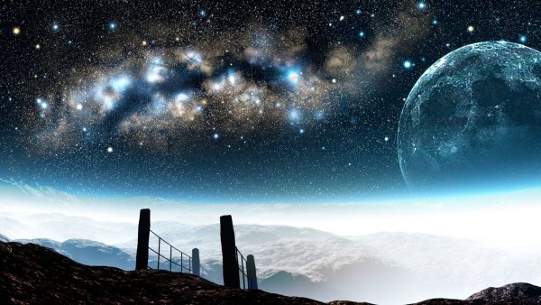 Небо с луной и звездами