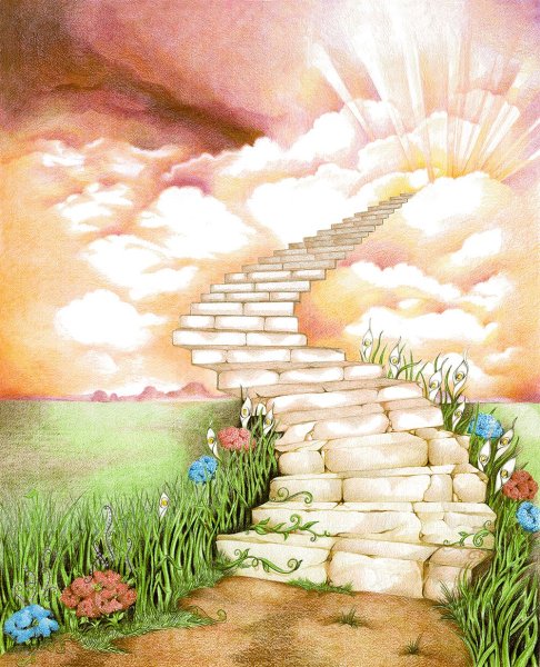Лестница в небо на прозрачном