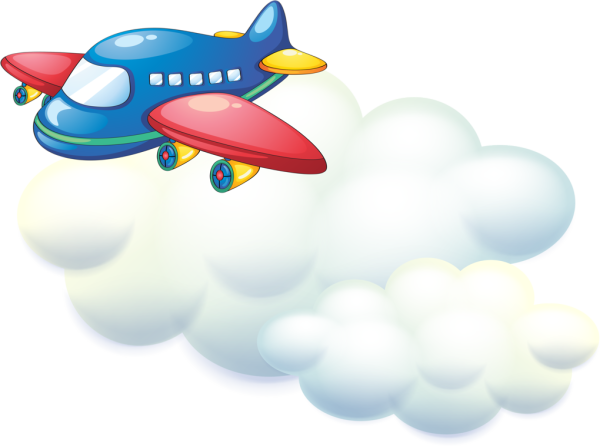 Детский самолет на прозрачном фоне