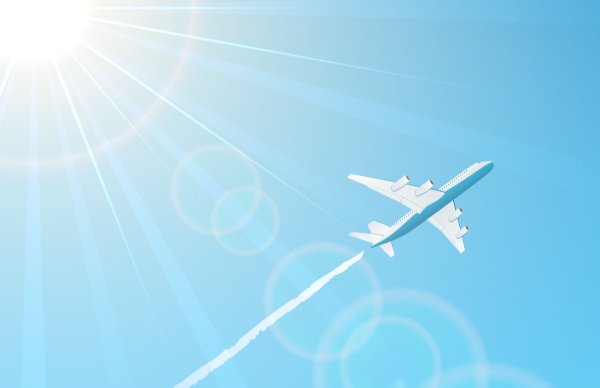 Векторный самолет на небе