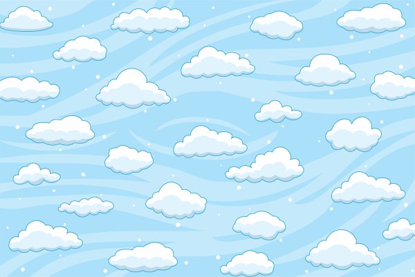 Фон с радугой и облаками