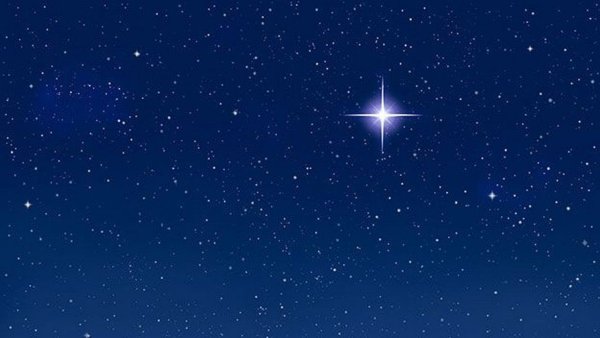 Звездное небо с Вифлеемской звездой