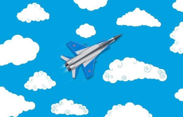 Самолёт в небе рисунок