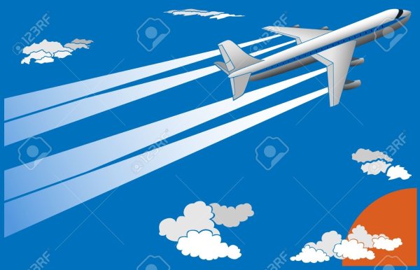 Векторный самолет на небе