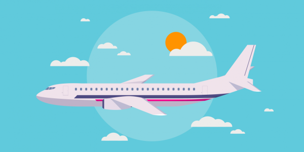 Самолёт в небе рисунок