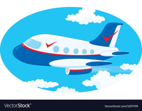 Самолетик мультяшный в небе