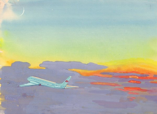 Рисование самолеты в небе