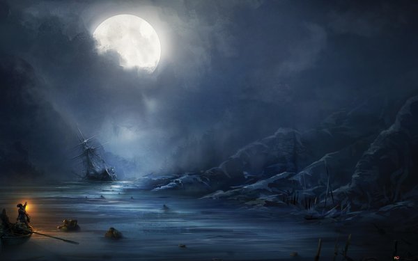 Луна над кладбищем