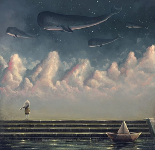 Летающий кит в небе