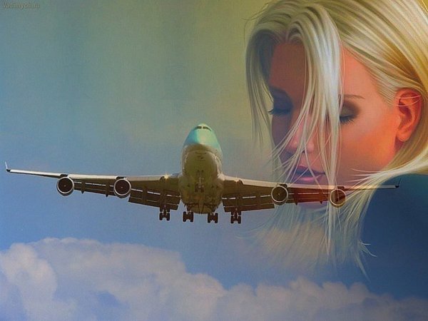 Девушка улетает