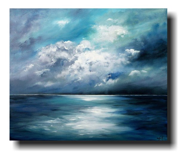 Облака акрилом на холсте