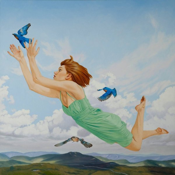 Девушка летает