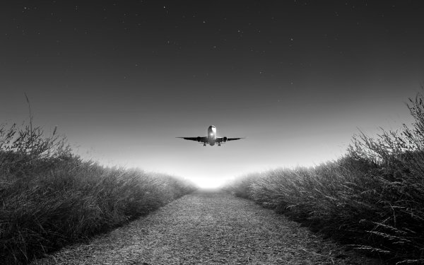 Самолет черно белый