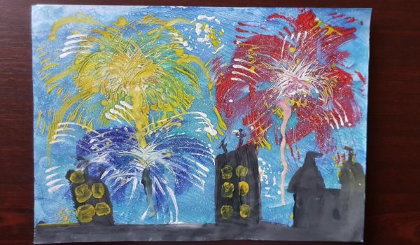 Рисование салют Победы