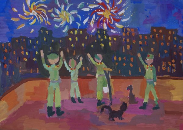 Рисование на тему салют Победы