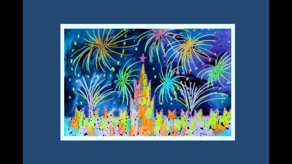 Рисование к 9 мая салют