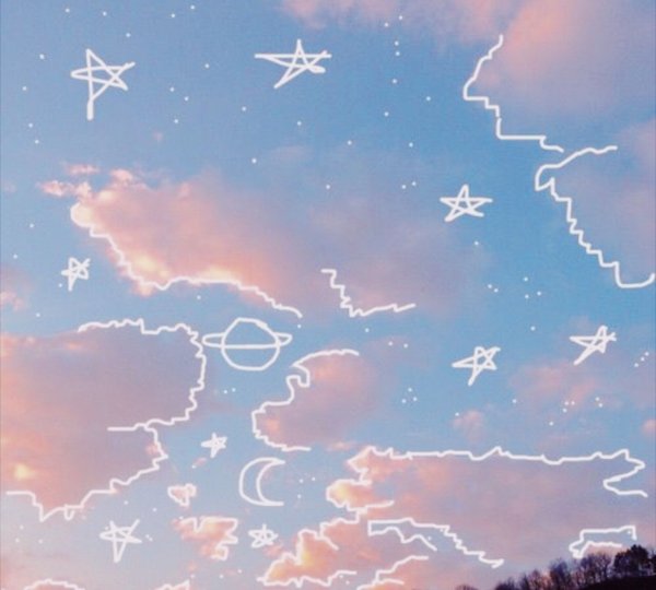 Розовое небо с облаками