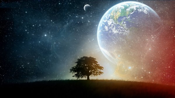 Космическое небо с земли