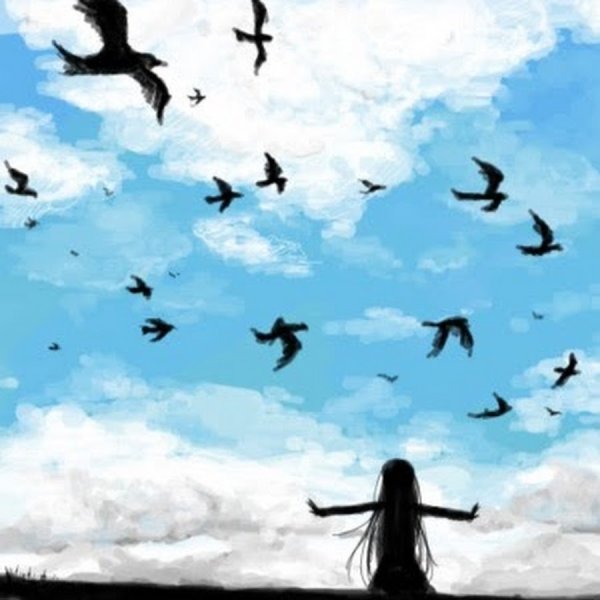 Человек отпускает птицу