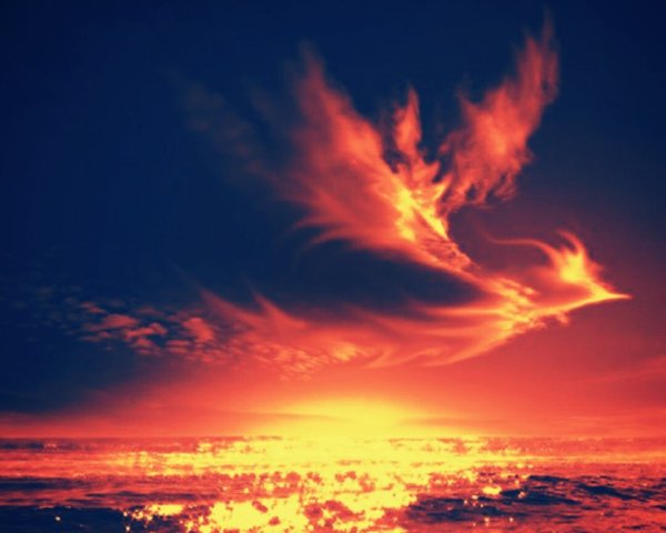 Сине оранжевое небо