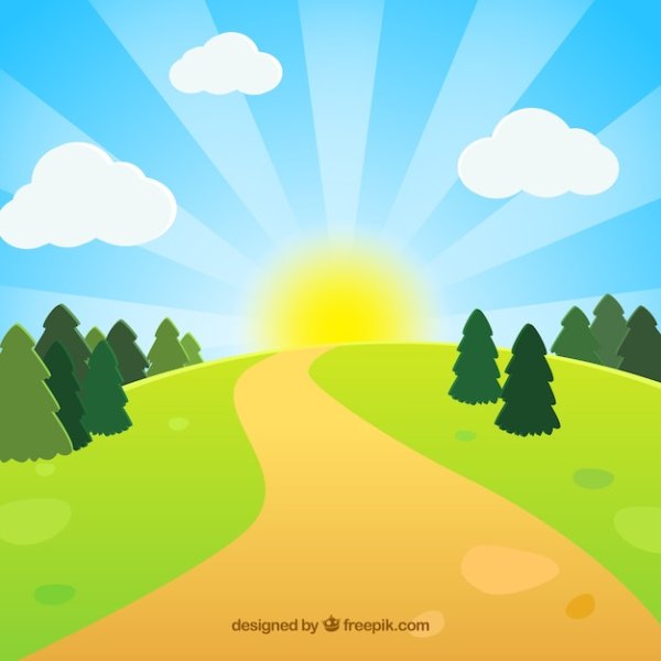 Фон Полянка с дорогой