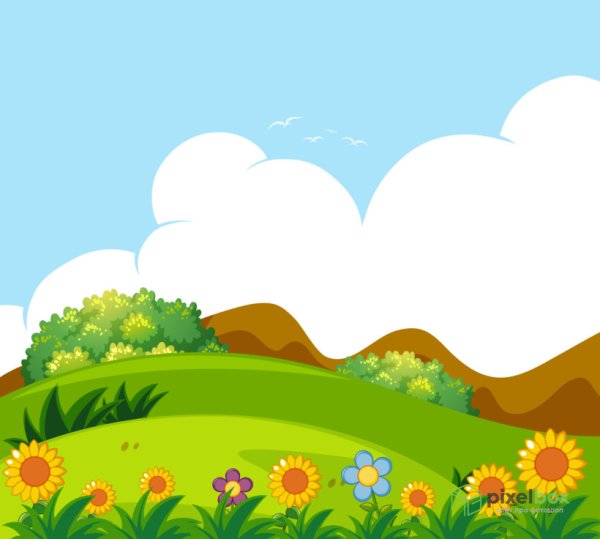 Лужайка с цветами для детей