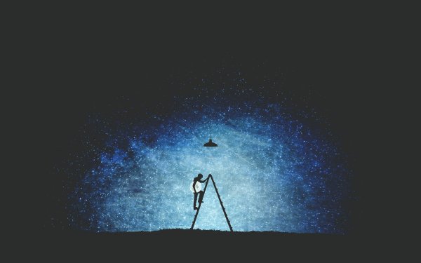 Человек на фоне звездного неба