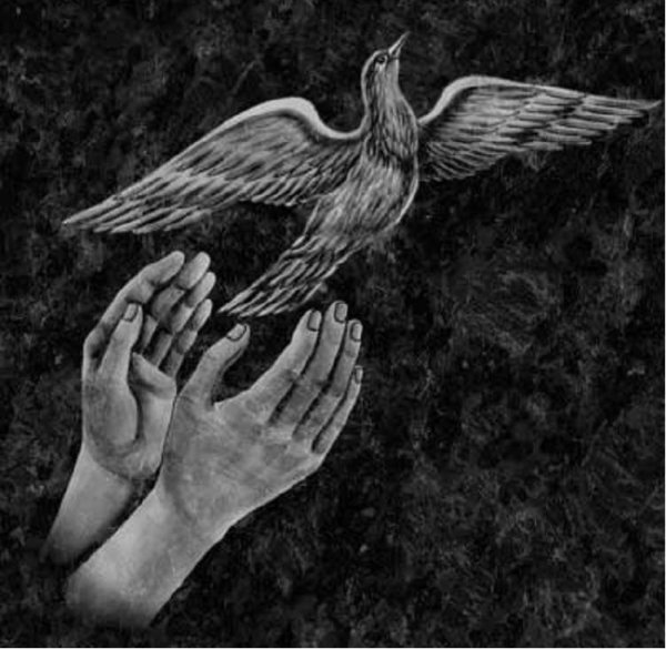 Изображение голубя на памятнике