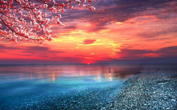 Небо закат море