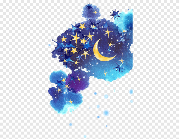 Луна и звезды на прозрачном фоне