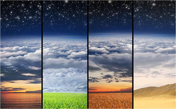 Разное небо коллаж