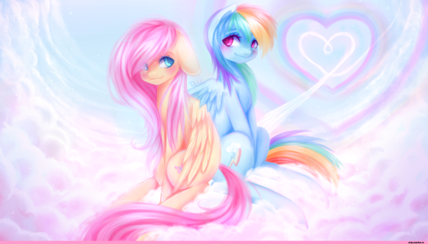 Рэйнбоу Дэш + Флаттершай = любовь