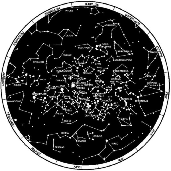 Атлас созвездий звездного неба